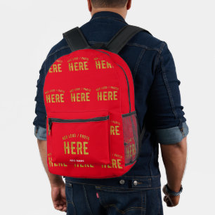 STILISCH MODERNE ZOLLBARE, ROT VERIFIED MARKIERT BEDRUCKTER RUCKSACK