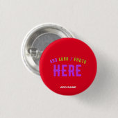 STILISCH MODERNE ZOLLBARE, ROT VERIFIED MARKIERT BUTTON (Vorne & Hinten)