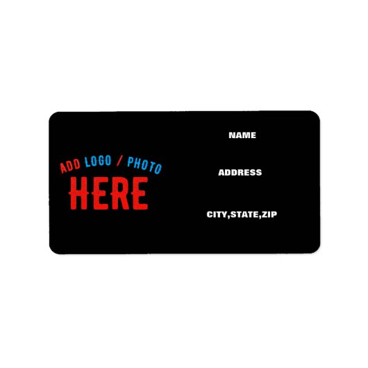 STILISCH MODERNE ZOLLBARE, SCHWARZE KONTROLLE ADRESSAUFKLEBER (Vorne)