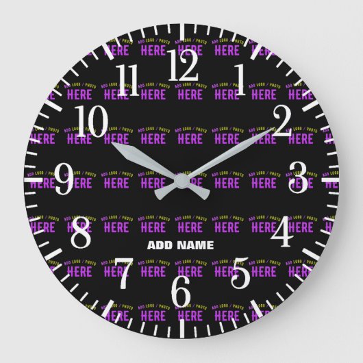 STILISCH MODERNE ZOLLBARE, SCHWARZE KONTROLLE GROßE WANDUHR (Vorderseite)
