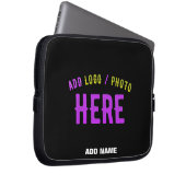 STILISCH MODERNE ZOLLBARE, SCHWARZE KONTROLLE LAPTOPSCHUTZHÜLLE (Vorne Rechts)