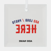 STILISCH MODERNE, ZOLLBARE WEISSE, ÜBERPRÜFTE MARK ORNAMENT AUS GLAS (Rückseite)