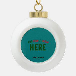 STILISCH MODERNES CUSTOM AQUAMARIN GREEN ÜBERPRÜFT KERAMIK Kugel-Ornament