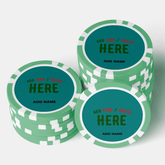 STILISCH MODERNES CUSTOM AQUAMARIN GREEN ÜBERPRÜFT POKERCHIPS (Stapel)