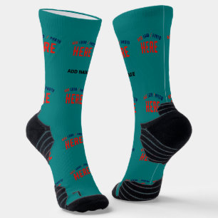 STILISCH MODERNES CUSTOM AQUAMARIN GREEN ÜBERPRÜFT SOCKEN