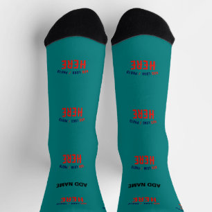 STILISCH MODERNES CUSTOM AQUAMARIN GREEN ÜBERPRÜFT SOCKEN