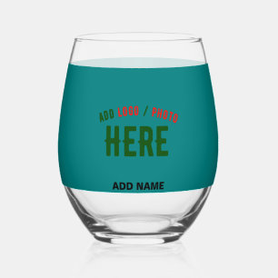 STILISCH MODERNES CUSTOM AQUAMARIN GREEN ÜBERPRÜFT WEINGLAS OHNE STIEL