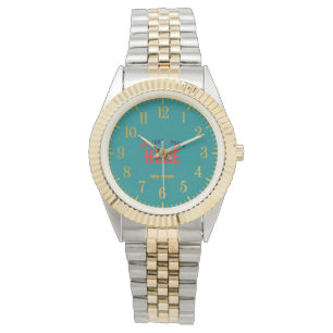 STILISCH MODERNES SILVERY GOLDEN AQUAMARIN GREEN B ARMBANDUHR