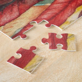 stilisiert modern auf dem Bild der Herbstblattfarb Puzzle (Seite)