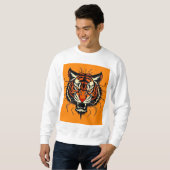 Stilisierte Abbildung eines Tigerkopfes Sweatshirt (Vorne ganz)