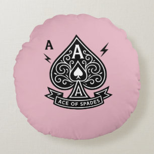 Stilisierte Ace of Spades — Art-Deko Vector Emblem Rundes Kissen