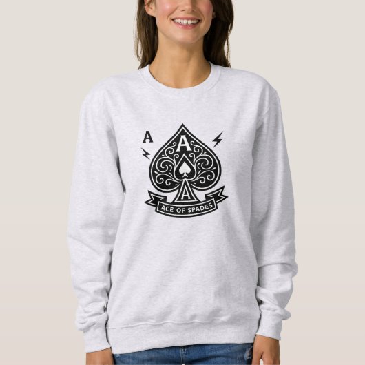 Stilisierte Ace of Spades — Art-Deko Vector Emblem Sweatshirt (Vorderseite)