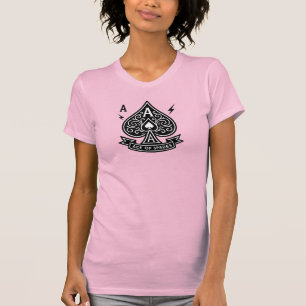 Stilisierte Ace of Spades — Art-Deko Vector Emblem T-Shirt