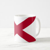 Stilisierte Alabama-Staatsflagge/-Siegel überlager Kaffeetasse (VorderseiteRechts)