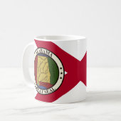 Stilisierte Alabama-Staatsflagge/-Siegel überlager Kaffeetasse (Vorderseite Links)