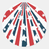 Stilisierte amerikanische Flaggenkleber Runder Aufkleber (Vorderseite)