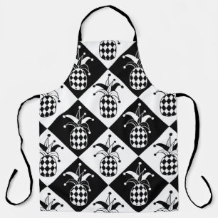 Stilisierte Ananas. Hut und Rhombus Harlequin. See Schürze