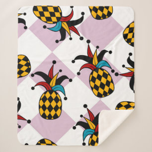 Stilisierte Ananas. Hut und Rhombus Harlequin. See Sherpadecke