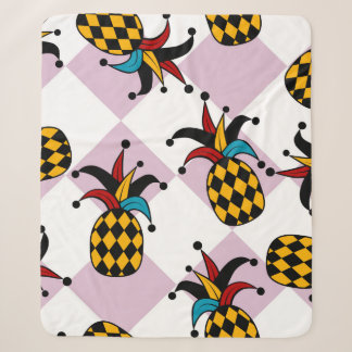 Stilisierte Ananas. Hut und Rhombus Harlequin. See Sherpadecke