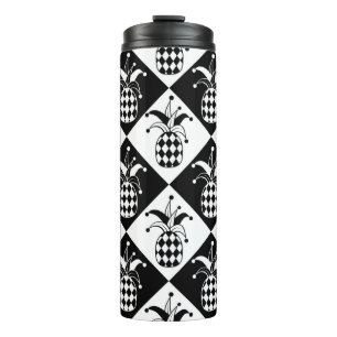 Stilisierte Ananas. Hut und Rhombus Harlequin. See Thermosbecher