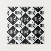 Stilisierte Ananas. Hut und Rhombus Harlequin. See Wandteppich (Vorderseite (Horizontal))