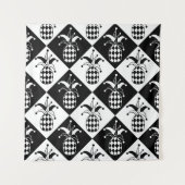 Stilisierte Ananas. Hut und Rhombus Harlequin. See Wandteppich (Vorderseite)