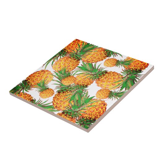 Stilisierte Ananas Pattern Yummy Fliese (Seite)