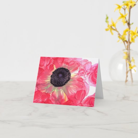 Stilisierte Anemone Note Card Karte (Gelbe Blume)