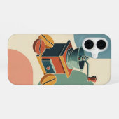 Stilisierte antike Kaffeemühle iPhone 16 Hülle (Rückseite (Horizontal))