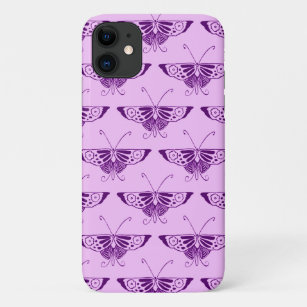 Stilisierte Art-Déco-Schmetterling - lila und orch Case-Mate iPhone Hülle