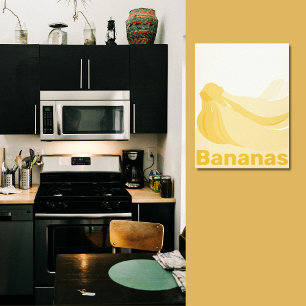 Stilisierte Bananen Gelblich-Weiße Küchenwand Leinwanddruck
