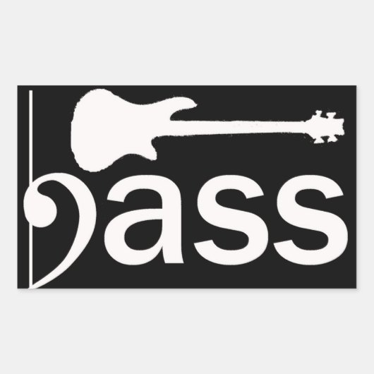 Stilisierte Bass Gitarre Sticker (Vorderseite)