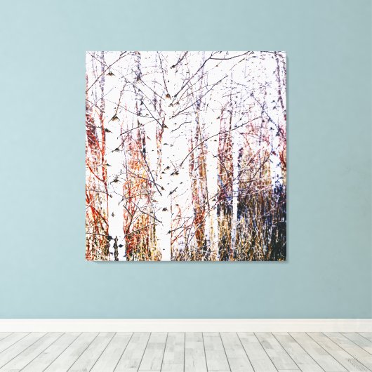 Stilisierte Birkenwälder Leinwanddruck (Insitu (Holzboden))