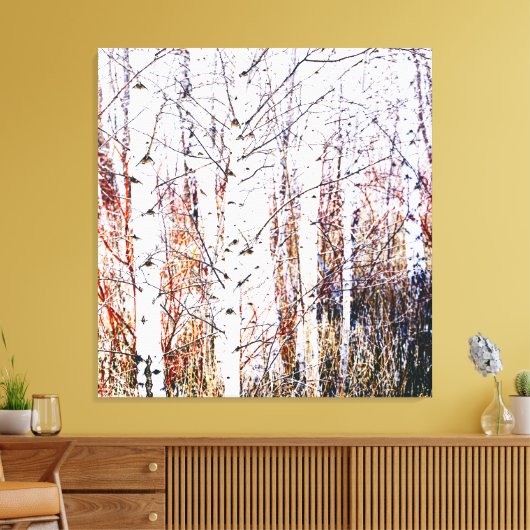 Stilisierte Birkenwälder Leinwanddruck (Insitu (Wohnzimmer))