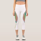 Stilisierte Birnbaumleaf Textur Print Leggings (Vorderseite)
