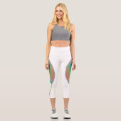 Stilisierte Birnbaumleaf Textur Print Leggings (Vorderseite)