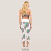 Stilisierte Birnbaumleaf Textur Print Leggings (Rückseite)