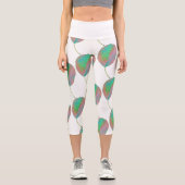 Stilisierte Birnbaumleaf Textur Print Leggings (Vorderseite)