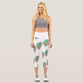 Stilisierte Birnbaumleaf Textur Print Leggings (Vorderseite)