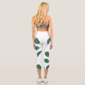 Stilisierte Birnbaumleaf Textur Print Leggings (Rückseite)