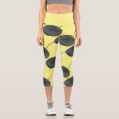 Stilisierte Birnbaumleaf Textur Print Leggings (Vorderseite)