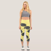 Stilisierte Birnbaumleaf Textur Print Leggings (Vorderseite)