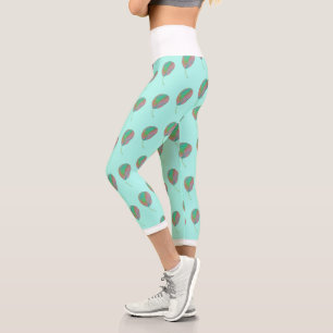 Stilisierte Birnbaumleaf Textur Print Leggings