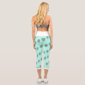 Stilisierte Birnbaumleaf Textur Print Leggings (Rückseite)