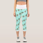 Stilisierte Birnbaumleaf Textur Print Leggings (Vorderseite)