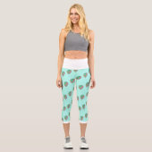 Stilisierte Birnbaumleaf Textur Print Leggings (Vorderseite)