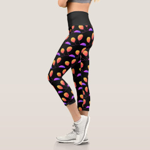Stilisierte Birnbaumleaf Textur Print Leggings