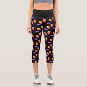 Stilisierte Birnbaumleaf Textur Print Leggings (Vorderseite)