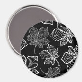 Stilisierte Blätter 3 Magnet (Vorderseite/Rückseite)