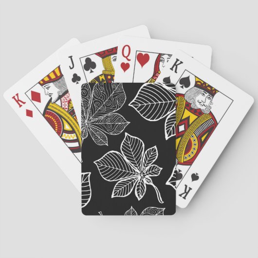 Stilisierte Blätter 3 Spielkarten (Rückseite)